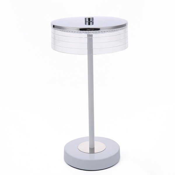 8252/1TL LEDIO LN25 393 серебро/белый/прозрачный, металл/акрил Настольная лампа LED 7W 400К 220V SATIANA