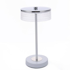 8252/1TL LEDIO LN25 393 серебро/белый/прозрачный, металл/акрил Настольная лампа LED 7W 400К 220V SATIANA