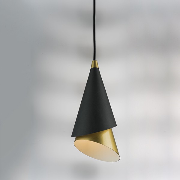 757010 Люстра CONE 1х40W E14 ЧЕРНЫЙ/ЗОЛОТО