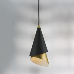 757010 Люстра CONE 1х40W E14 ЧЕРНЫЙ/ЗОЛОТО