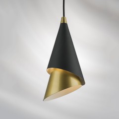 757010 Люстра CONE 1х40W E14 ЧЕРНЫЙ/ЗОЛОТО