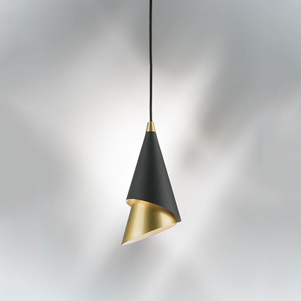 757010 Люстра CONE 1х40W E14 ЧЕРНЫЙ/ЗОЛОТО