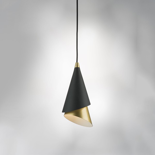 757010 Люстра CONE 1х40W E14 ЧЕРНЫЙ/ЗОЛОТО
