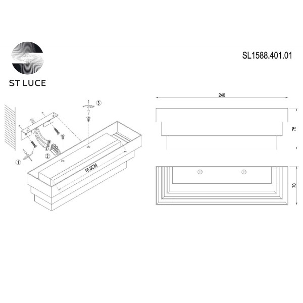 SL1588.401.01 Светильник настенный ST-Luce Черный/Белый LED 1*12W 4000K Настенные светильники