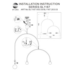 SL1187.403.03 Светильник подвесной ST-Luce Черный/Белый G9 3*5W 4000K VIVE