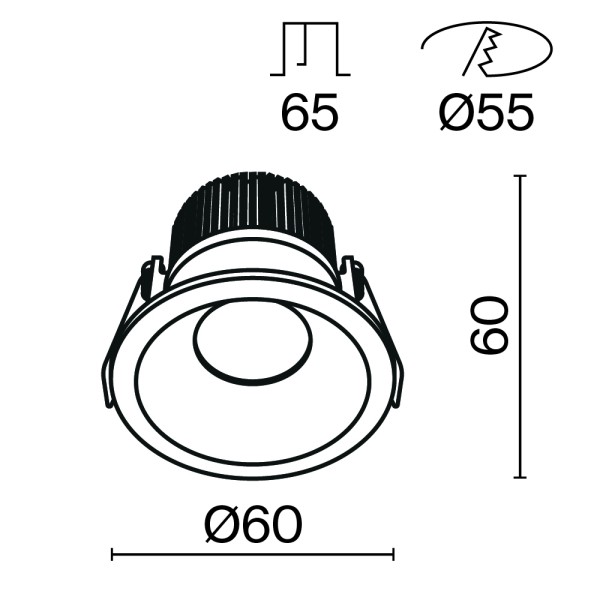 Встраиваемый светильник Technical DL034-01-06W3K-D-B