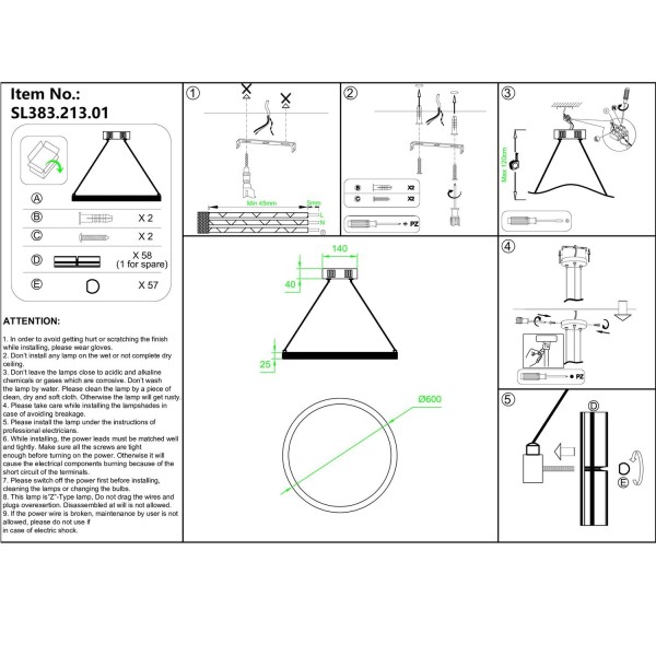 SL383.213.01 Светильник подвесной ST-Luce Матовое золото/Прозрачный LED 1*44W 3000K CHERIO