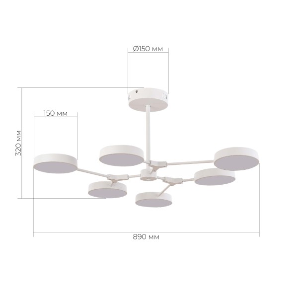 SLE6003-502-06 Светильник потолочный Белый/Белый LED 6*10W MONTA
