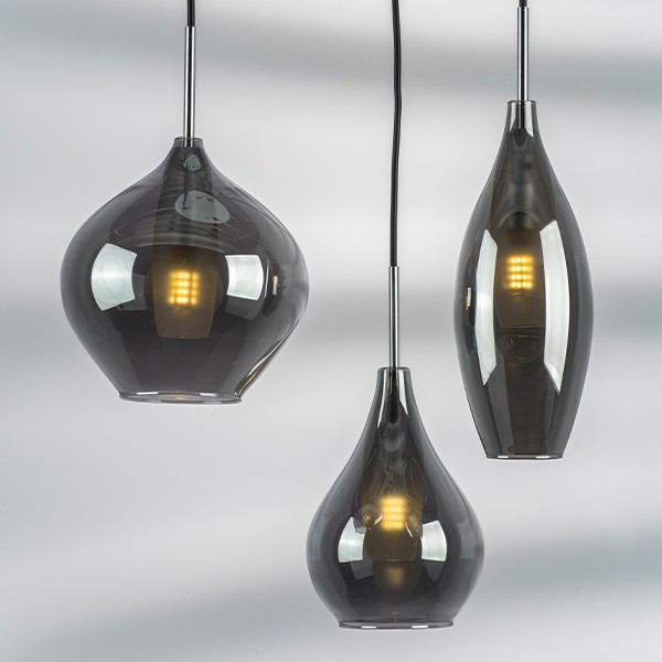 803057 Подвес PENTOLA 3х25W G9 ХРОМ/ДЫМЧАТЫЙ