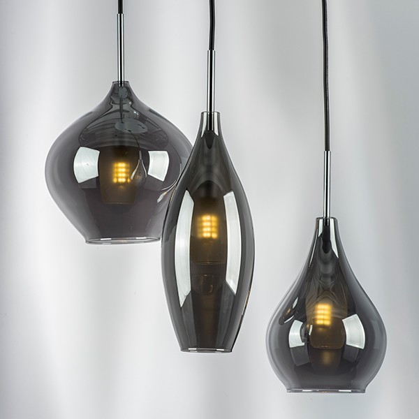 803057 Подвес PENTOLA 3х25W G9 ХРОМ/ДЫМЧАТЫЙ