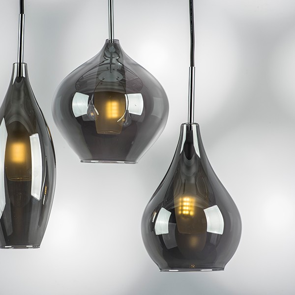 803057 Подвес PENTOLA 3х25W G9 ХРОМ/ДЫМЧАТЫЙ