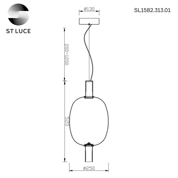 SL1582.313.01 Светильник подвесной ST-Luce Бронзовый/Прозрачный LED 1*7W 2700K ALLENORE