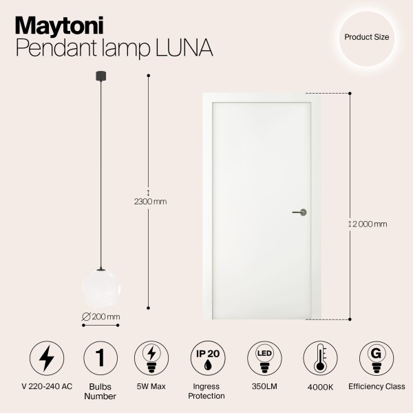 Подвесной светильник Technical P039PL-5W4K-20-B