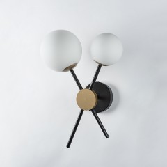 815620 Бра CROCO 2х40W E14 ЧЕРНЫЙ МАТОВЫЙ/ЗОЛОТО