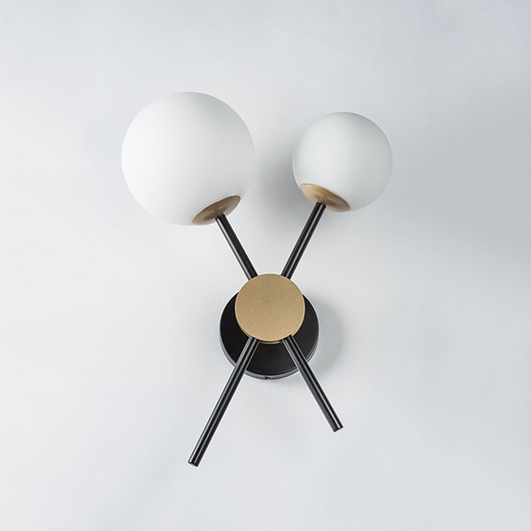 815620 Бра CROCO 2х40W E14 ЧЕРНЫЙ МАТОВЫЙ/ЗОЛОТО