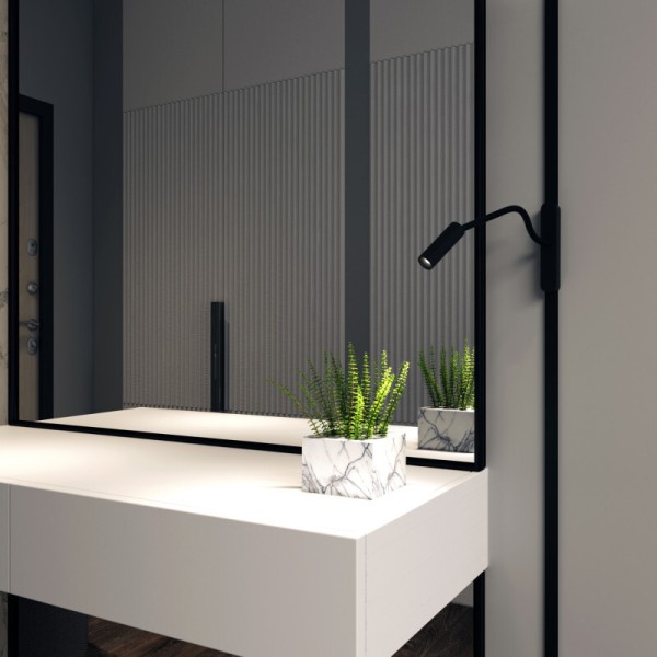 DK5313-BK Светильник для трека Air, серия Spot 3000 со светодиодом, ?26*495мм, 48V DC, 2W, RA?90, 24°, 3000K, IP20, черный, алюминий