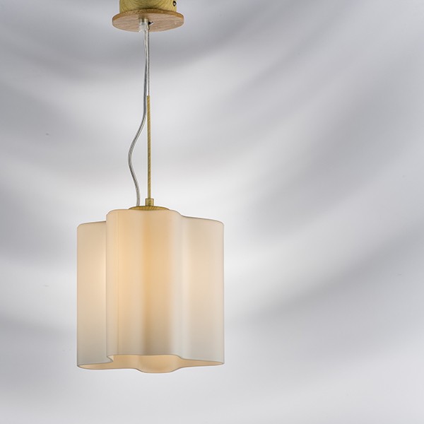 802115 Подвес NUBI LEGNO 1х40W E27 СВЕТЛОЕ ДЕРЕВО/БЕЛЫЙ