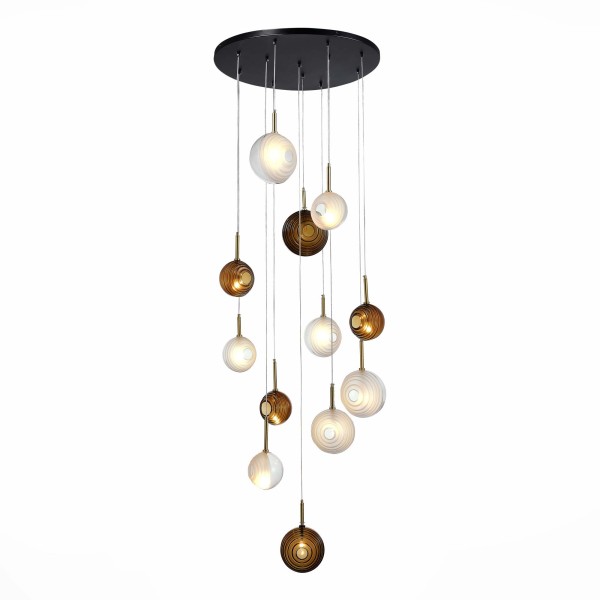 SL1183.543.12 Светильник подвесной ST-Luce Латунь/Черный, Белый G4 12*5W FOLIGNO