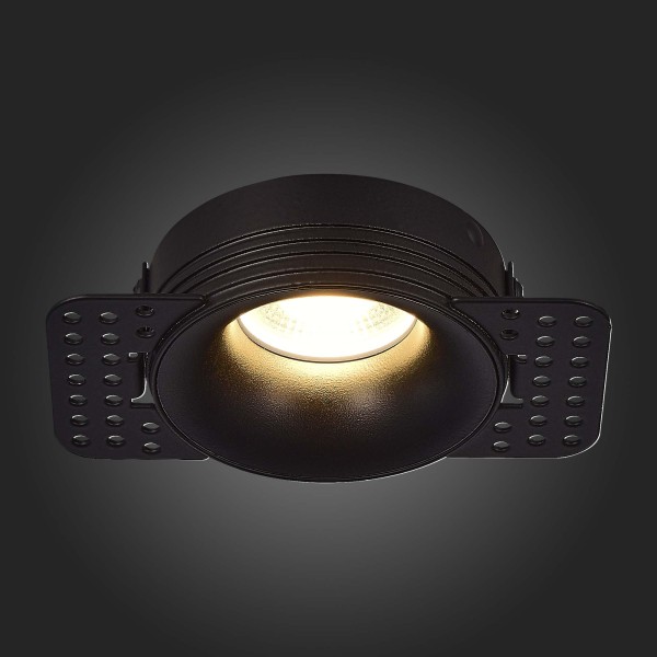 ST218.448.01 Св-к встр. Черный GU10 1*50W IP20 D78xH30 165-265V Без ламп Встраиваемые светильники