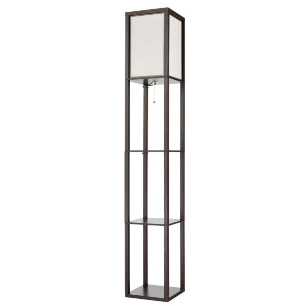 8090/1F COMFI LN25 361 кофейный/белый, дерево/текстиль Торшер Е27 1*60W 220V PRACTIC