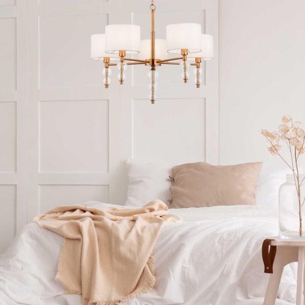 SLE105714-01 Прикроватная лампа Латунь, Прозрачный/Белый E14 1*40W RAMER