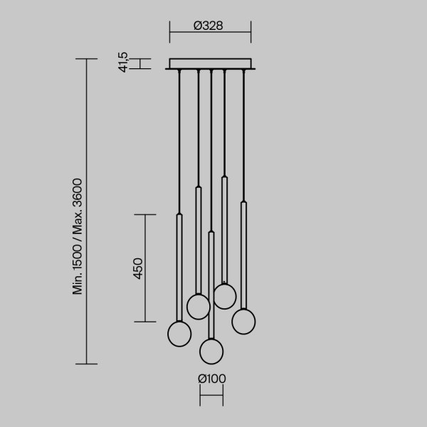 Подвесной светильник Maytoni MOD383PL-L16BBS3K