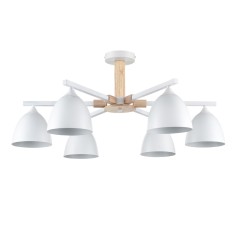 8095/6C MODERNI LN25 268 белый/белый металл, дерево/металл Люстра потолочная Е27 6*60W 220V COLANGE