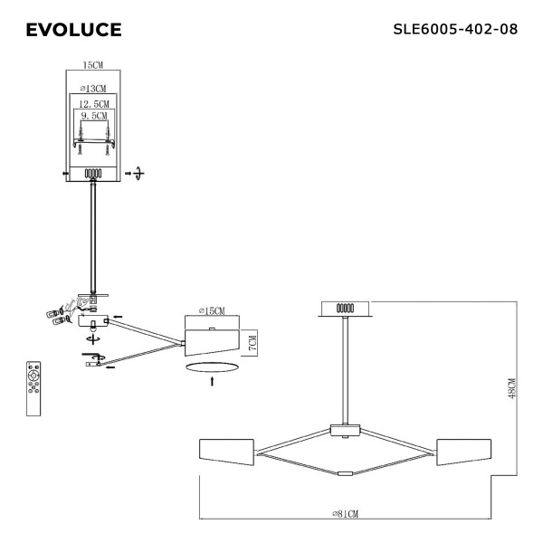 SLE6005-402-08 Светильник потолочный Черный, Золотистый/Черный LED 8*10W VALLE