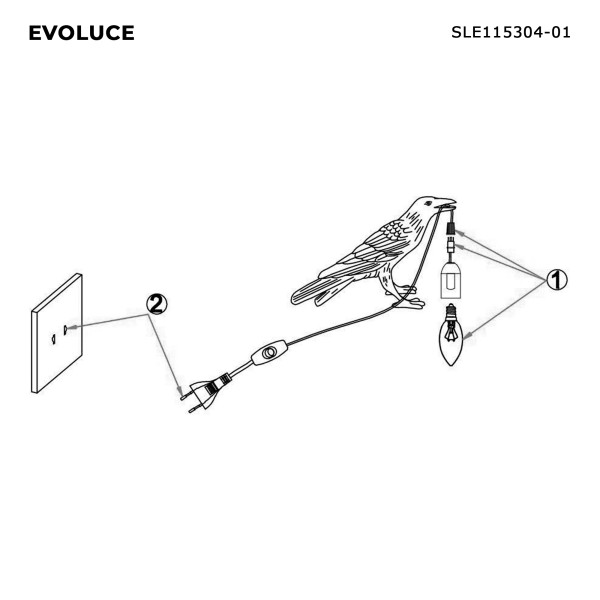 SLE115304-01 Прикроватная лампа Белый E14 1*60W GAVI