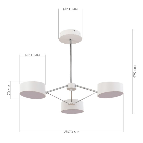 SLE6005-502-03 Светильник потолочный Белый, Хром/Белый LED 3*10W VALLE