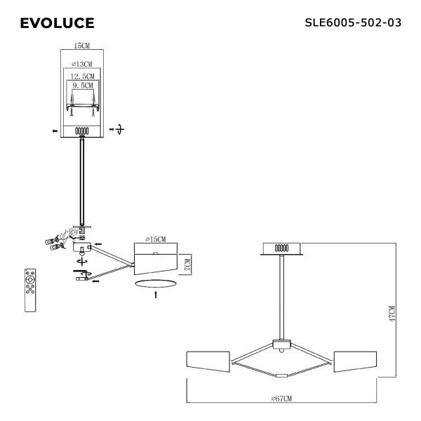 SLE6005-502-03 Светильник потолочный Белый, Хром/Белый LED 3*10W VALLE