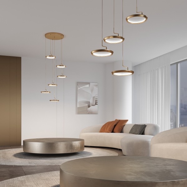 Подвесной светодиодный светильник 90034/6 золото