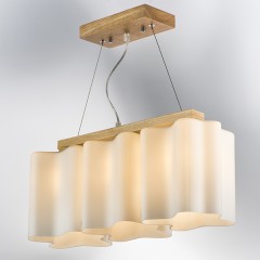 802135 Подвес NUBI LEGNO 3х40W E27 СВЕТЛОЕ ДЕРЕВО/БЕЛЫЙ
