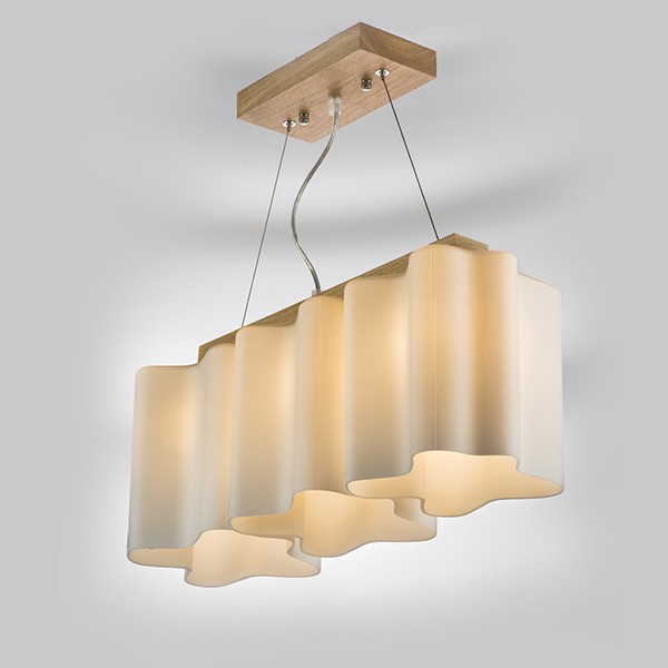 802135 Подвес NUBI LEGNO 3х40W E27 СВЕТЛОЕ ДЕРЕВО/БЕЛЫЙ
