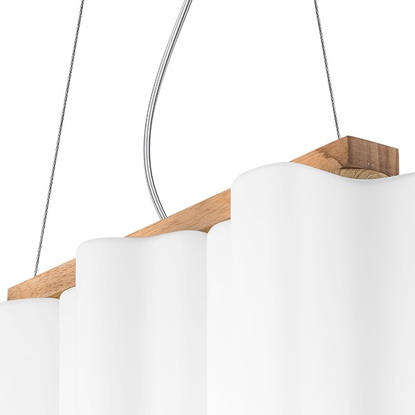 802135 Подвес NUBI LEGNO 3х40W E27 СВЕТЛОЕ ДЕРЕВО/БЕЛЫЙ