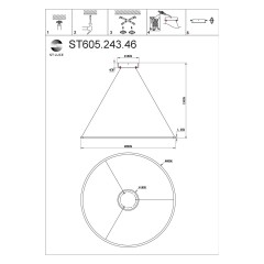 ST605.243.46 Светильник подвесной ST-Luce Золотистый/Белый LED 1*46W 4000K Подвесные светильники