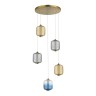 SL1193.303.05 Светильник подвесной ST-Luce Латунь/Янтарный,Дымчатый,Голубой LED 5*10W 3000K SUMMER