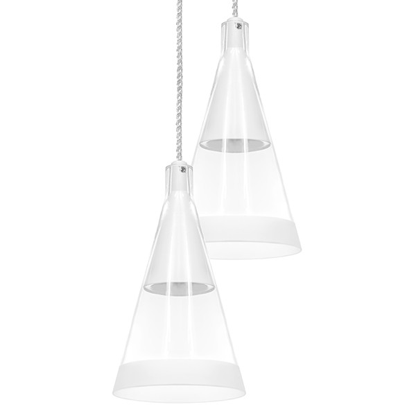 757066 Люстра CONE 6х40W GU10 БЕЛЫЙ МАТОВ/ПРОЗРАЧНО-МАТОВЫЙ