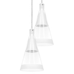 757066 Люстра CONE 6х40W GU10 БЕЛЫЙ МАТОВ/ПРОЗРАЧНО-МАТОВЫЙ