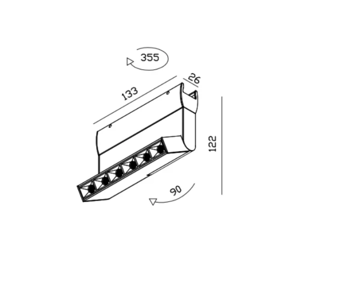 Светильник трековый линейный поворотный LENS 4W CRD-S-0018-B Cordini