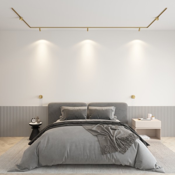 DK5741-SB Светильник для трека SHINE SPOT со светодиодом, D45*H100, 48V DC, 10W, RA?90, 3000K, IP20, сатинированная латунь, алюминий