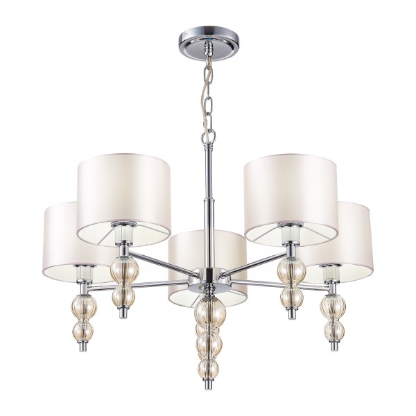 SLE105703-05 Светильник подвесной Хром/Светло-бежевый E14 5*40W RAMER