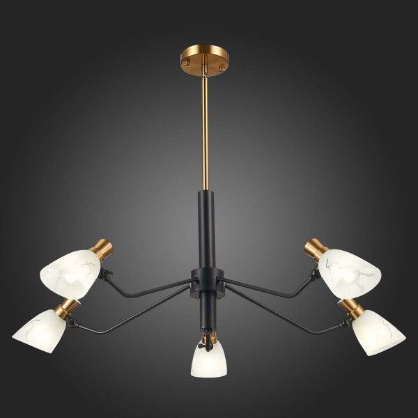 SLE205403-05 Светильник подвесной Черный, Латунь/Белый E14 5*60W LITA