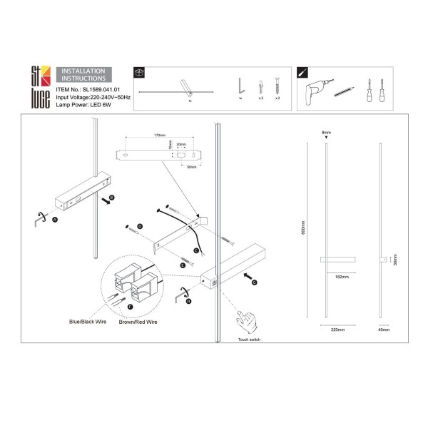 SL1589.041.01 Светильник настенный ST-Luce Черный/Черный LED 1*6W 4000K Настенные светильники