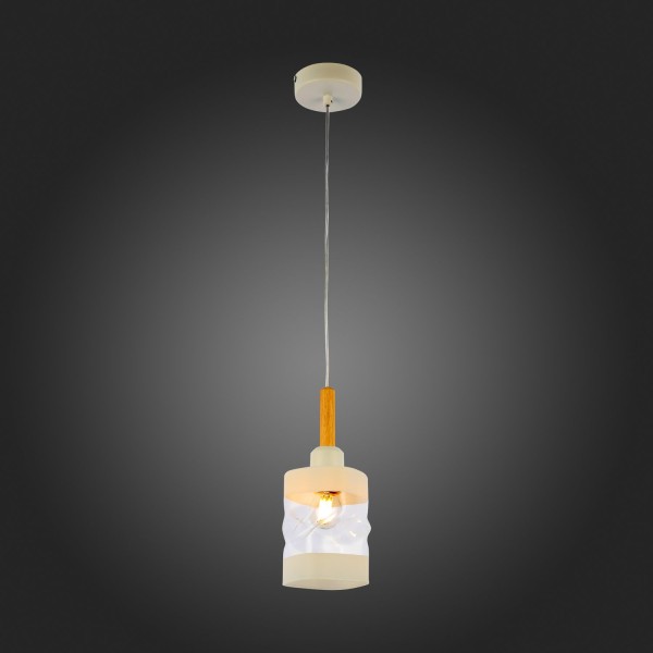 SLE114503-01 Подвес Белый, Светлое дерево/Белый, Прозрачный E27 1*60W ABIRITTO