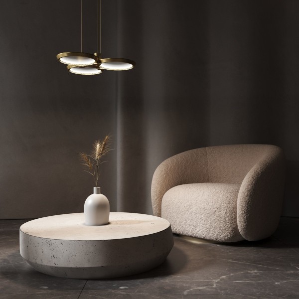 Подвесной светодиодный светильник 90034/3 золото