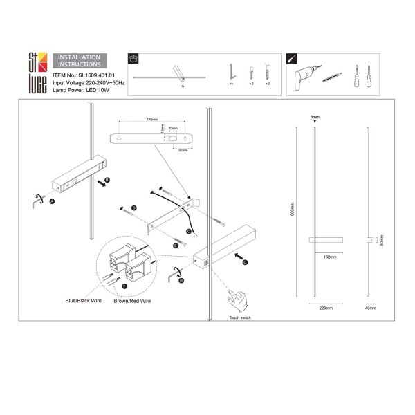 SL1589.401.01 Светильник настенный ST-Luce Черный/Черный LED 1*10W 4000K Настенные светильники