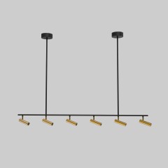 Потолочный светодиодный светильник с поворотным механизмом 20252/6 LED черный/латунь