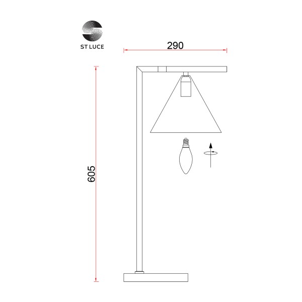 SL1007.204.01 Прикроватная лампа ST-Luce Белый/Латунь E27 1*40W DIZZIE