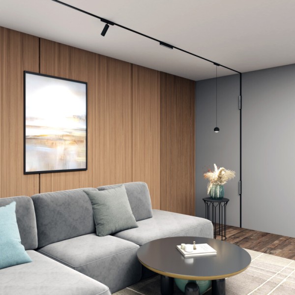 DK5338-BK Светильник для трека Air, серия Grill 4000 со светодиодом, L230*W26*H60мм, 48V DC, 12W, RA?90, 36°, 4000K, IP20, черный, алюминий